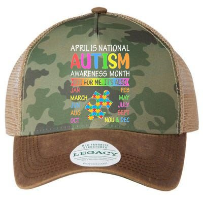funny April is National Autism Awareness Month Legacy Tie Dye Trucker Hat