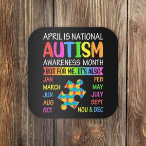 funny April is National Autism Awareness Month Coaster