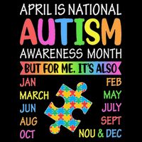 funny April is National Autism Awareness Month Drawstring Bag