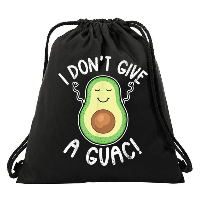 Funny Avocado I Dont Give A Guac Vegan Drawstring Bag