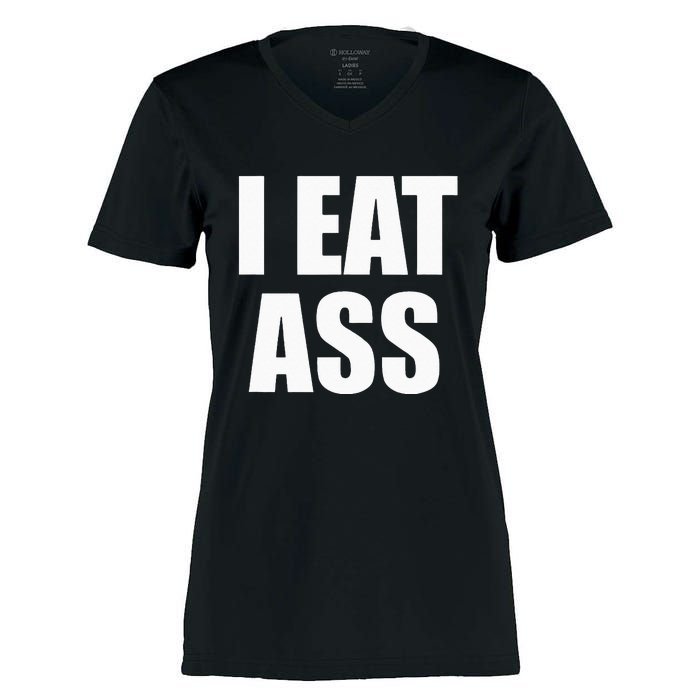 Funny Adult I Eat Ass Funny Adult Gag Gifts For All Women's Momentum V-Neck T-Shirt