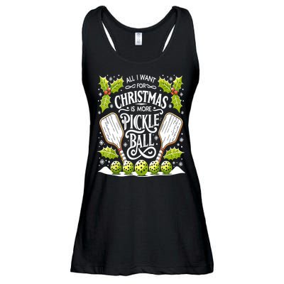 Funny All I Want For Christmas Is More Pickleball Player Gift Ladies Essential Flowy Tank