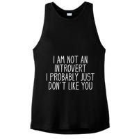 Funny Antisocial Introvert Ladies PosiCharge Tri-Blend Wicking Tank