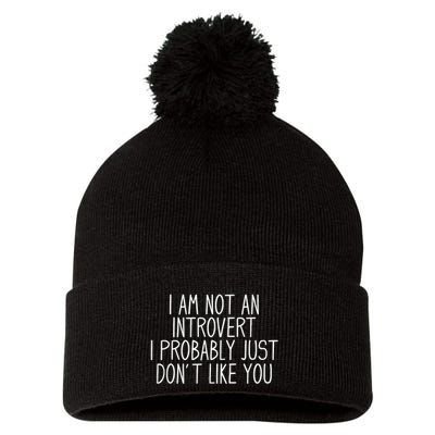 Funny Antisocial Introvert Pom Pom 12in Knit Beanie