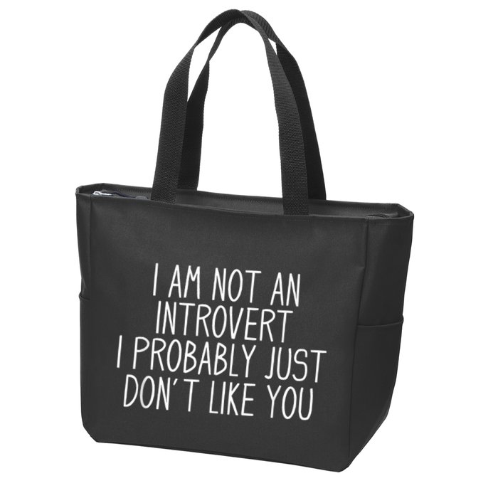 Funny Antisocial Introvert Zip Tote Bag