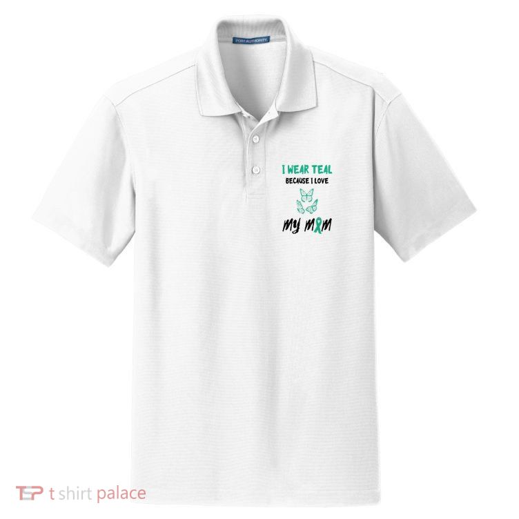 Food Allergy I Love My Mom Food Allergy Awareness Ribbon Dry Zone Grid Polo