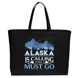 Funny Alaska Is Calling And I Must Go Design Cotton Canvas Jumbo Tote