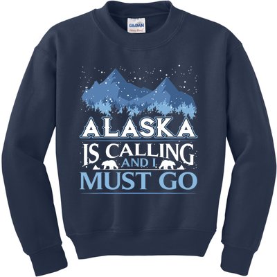 Funny Alaska Is Calling And I Must Go Design Kids Sweatshirt