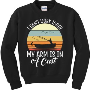 Fishing Arm In Cast Fun Kids Sweatshirt