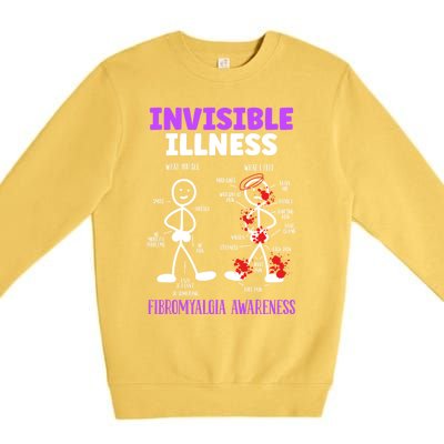 Fibromyalgia Awareness Invisible Illness Disease Survivor Funny Gift Premium Crewneck Sweatshirt