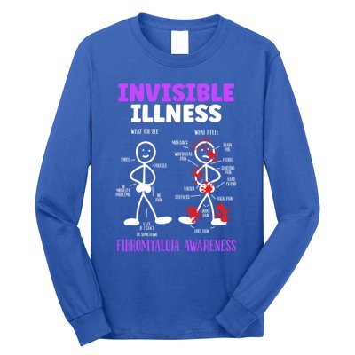 Fibromyalgia Awareness Invisible Illness Disease Survivor Funny Gift Long Sleeve Shirt