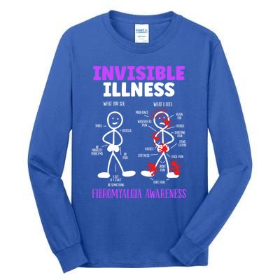 Fibromyalgia Awareness Invisible Illness Disease Survivor Funny Gift Tall Long Sleeve T-Shirt