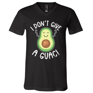 Funny Avocado I Don't Give A Guac Vegan V-Neck T-Shirt