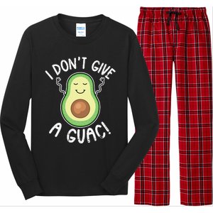 Funny Avocado I Don't Give A Guac Vegan Long Sleeve Pajama Set