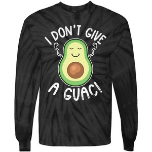 Funny Avocado I Don't Give A Guac Vegan Tie-Dye Long Sleeve Shirt