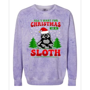 Funny All I Want For Christmas Is A Sloth Colorblast Crewneck Sweatshirt