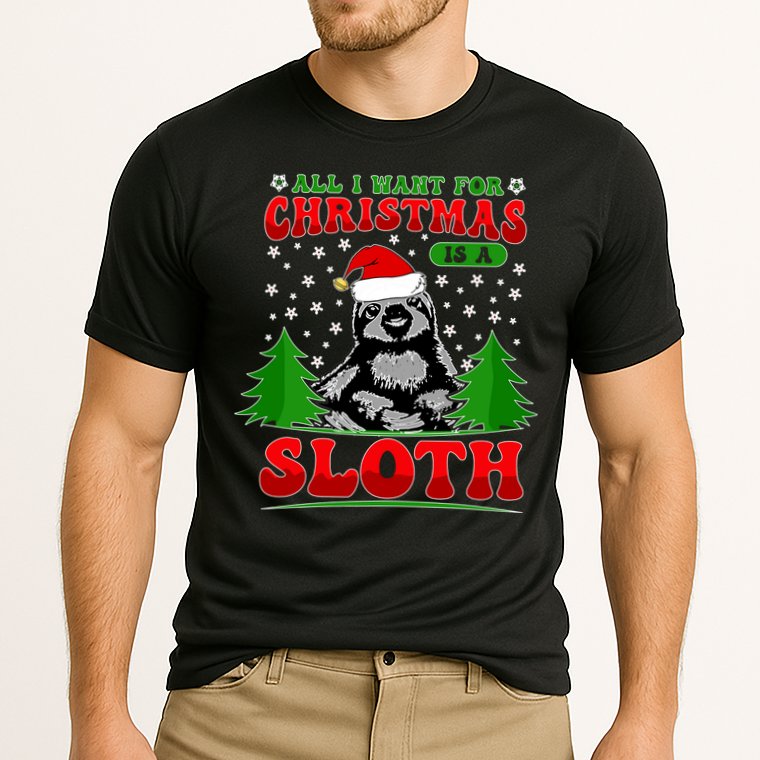 Funny All I Want For Christmas Is A Sloth Performance Shirt