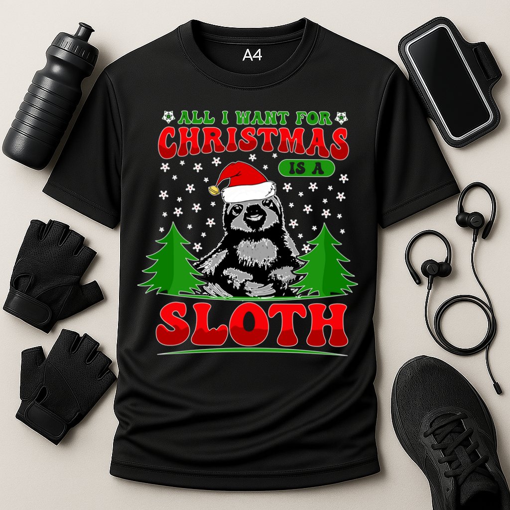 Funny All I Want For Christmas Is A Sloth Performance Shirt