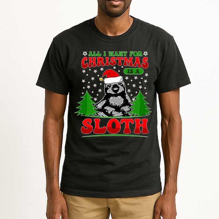 Funny All I Want For Christmas Is A Sloth Tall T-Shirt