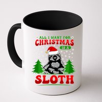 Funny All I Want For Christmas Is A Sloth Mug