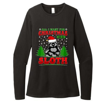 Funny All I Want For Christmas Is A Sloth Womens CVC Long Sleeve Shirt