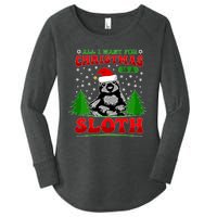 Funny All I Want For Christmas Is A Sloth Women's Perfect Tri Tunic Long Sleeve Shirt