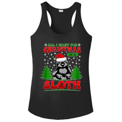 Funny All I Want For Christmas Is A Sloth Ladies PosiCharge Competitor Racerback Tank