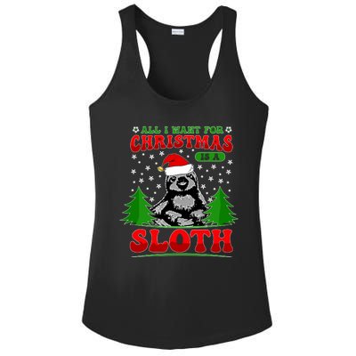 Funny All I Want For Christmas Is A Sloth Ladies PosiCharge Competitor Racerback Tank