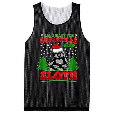 Funny All I Want For Christmas Is A Sloth Mesh Reversible Basketball Jersey Tank