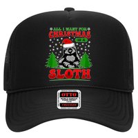 Funny All I Want For Christmas Is A Sloth Trucker Hat