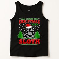 Funny All I Want For Christmas Is A Sloth Tank Top