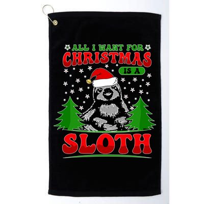 Funny All I Want For Christmas Is A Sloth Golf Towel