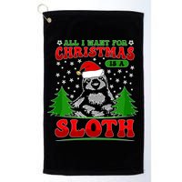 Funny All I Want For Christmas Is A Sloth Golf Towel