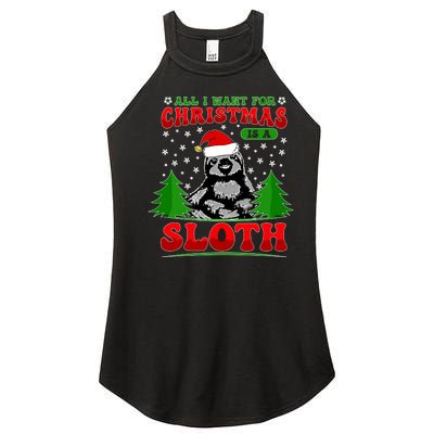 Funny All I Want For Christmas Is A Sloth Women's Perfect Tri Rocker Tank