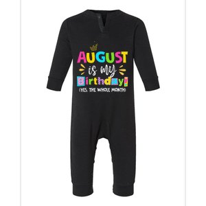 Funny August Is My Birthday Yes The Whole Month Birthday Infant Fleece One Piece