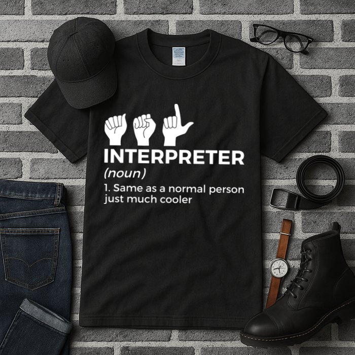 Funny ASL Interpreter Definition American Sign Language Tall T-Shirt