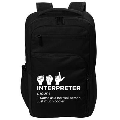 Funny ASL Interpreter Definition American Sign Language Impact Tech Backpack