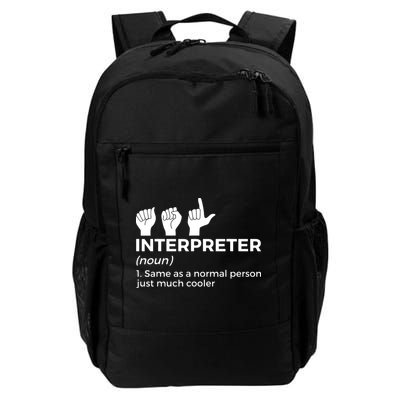 Funny ASL Interpreter Definition American Sign Language Daily Commute Backpack