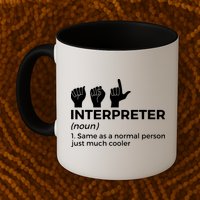 Funny ASL Interpreter Definition American Sign Language Coffee Mug