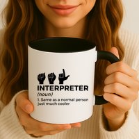 Funny ASL Interpreter Definition American Sign Language Coffee Mug