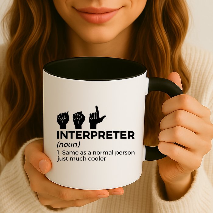 Funny ASL Interpreter Definition American Sign Language Coffee Mug