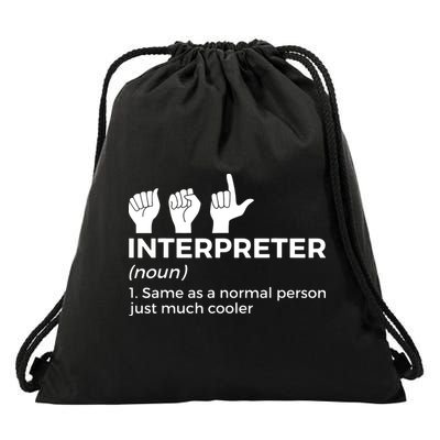Funny ASL Interpreter Definition American Sign Language Drawstring Bag