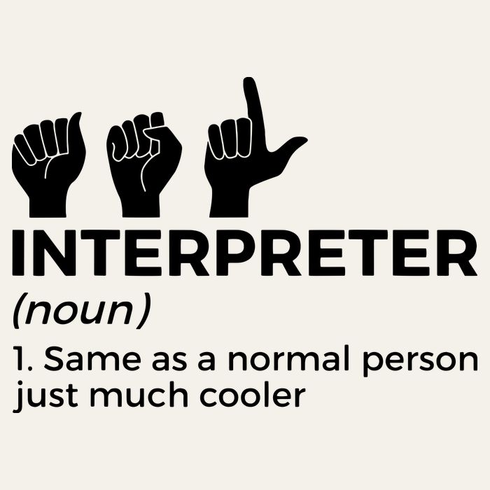 Funny ASL Interpreter Definition American Sign Language Poster