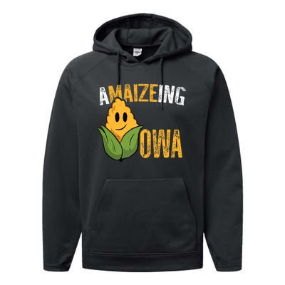 Funny Amaizeing Iowa Performance Fleece Hoodie