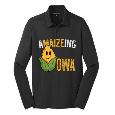 Funny Amaizeing Iowa Silk Touch Performance Long Sleeve Polo