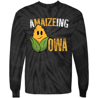 Funny Amaizeing Iowa Tie-Dye Long Sleeve Shirt