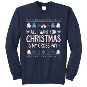 Funny All I Want For Christmas Is My Gross Pay Joke Humour Sweatshirt