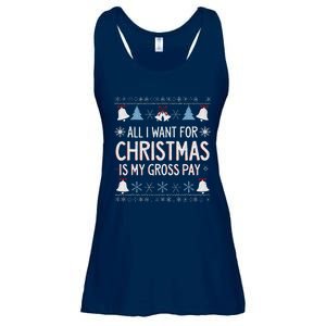 Funny All I Want For Christmas Is My Gross Pay Joke Humour Ladies Essential Flowy Tank