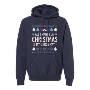 Funny All I Want For Christmas Is My Gross Pay Joke Humour Premium Hoodie