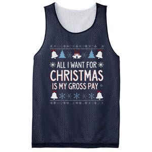 Funny All I Want For Christmas Is My Gross Pay Joke Humour Mesh Reversible Basketball Jersey Tank